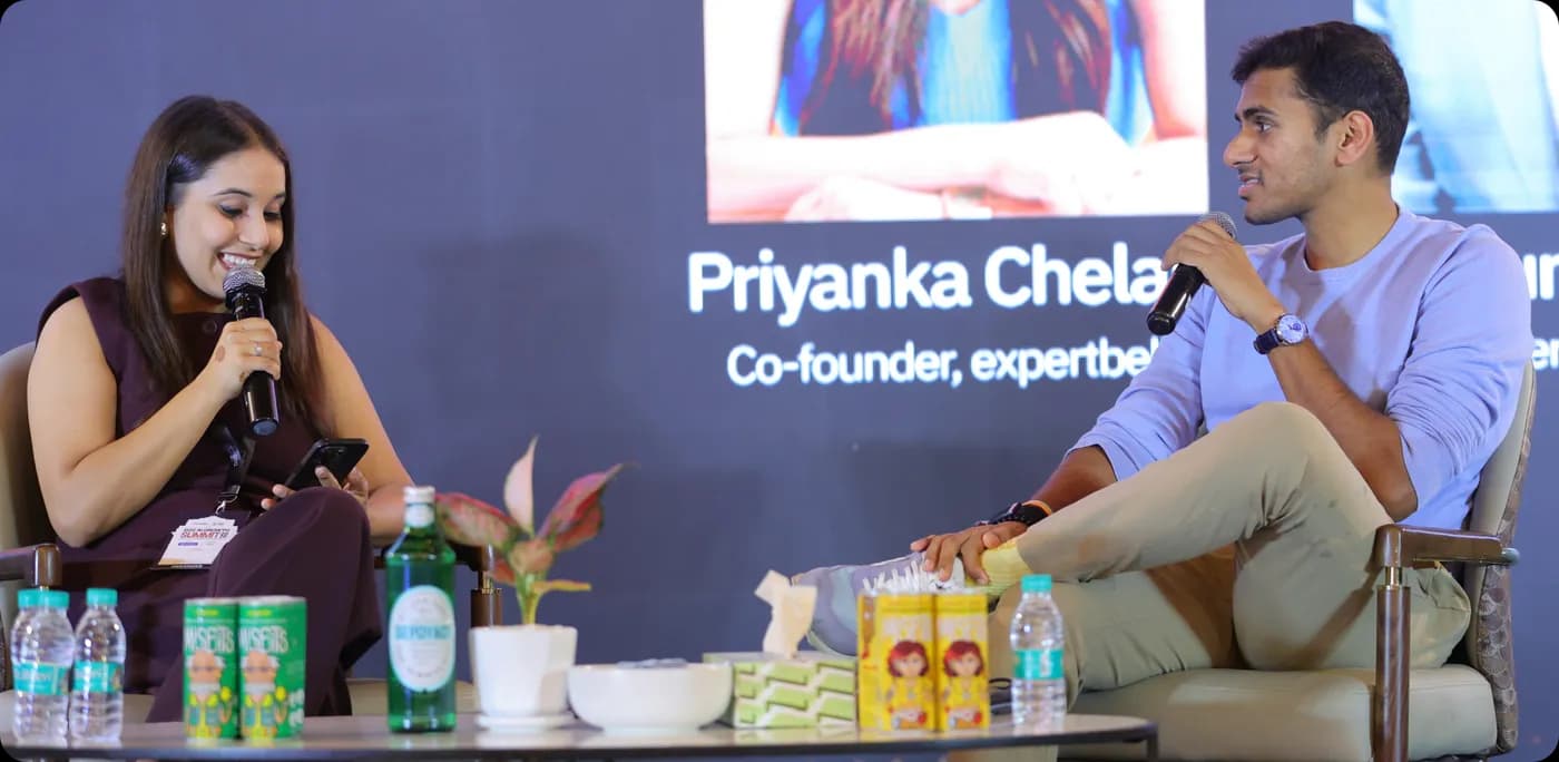 Priyanka Chelani, co-founder of Expertbells, in conversation on stage